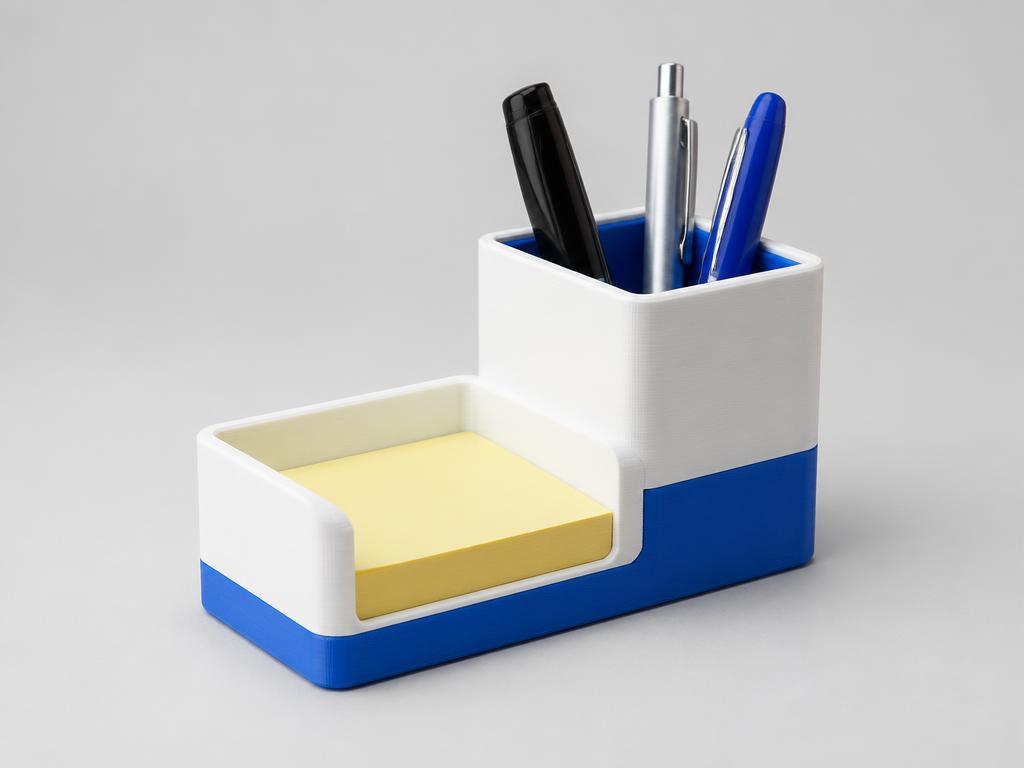 Porta Post-it com porta-caneta impresso em 3D
